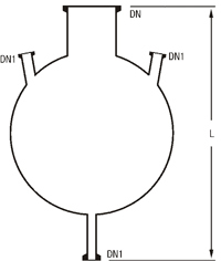 HREE NECK BOTTOM OUTLET SPHERICAL VESSELS&nbsp;